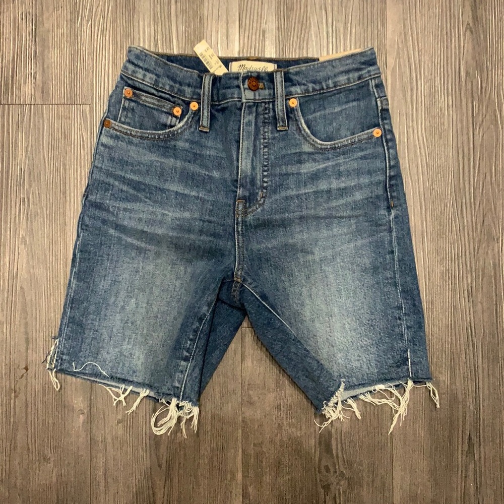 Denim high-rise shorts